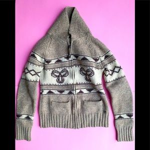 TNA WOOL ZIP UP SWEATER